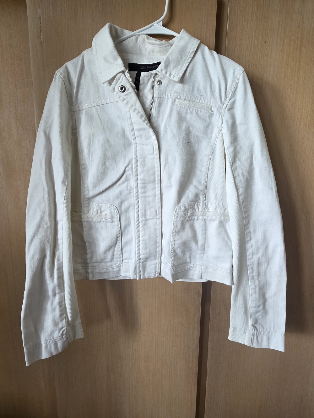 Calvin Klein Off-White Women’s Cotton Jean Jacket